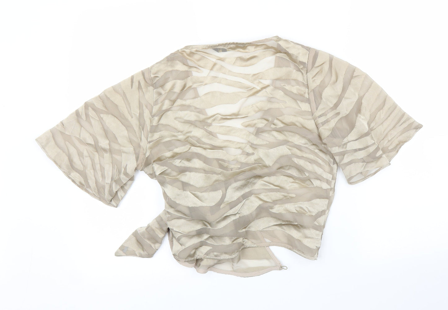 F&F Womens Gold Animal Print  Wrap Blouse Size 10  - Zebra print