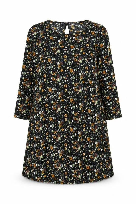 Mango Womens Black Floral  A-Line  Size S