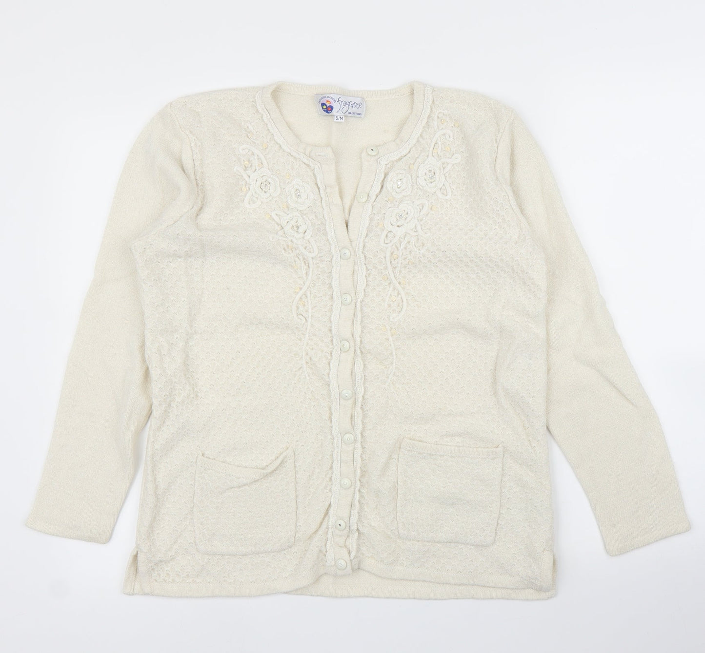 Fragrance Womens Ivory   Cardigan Jumper Size S