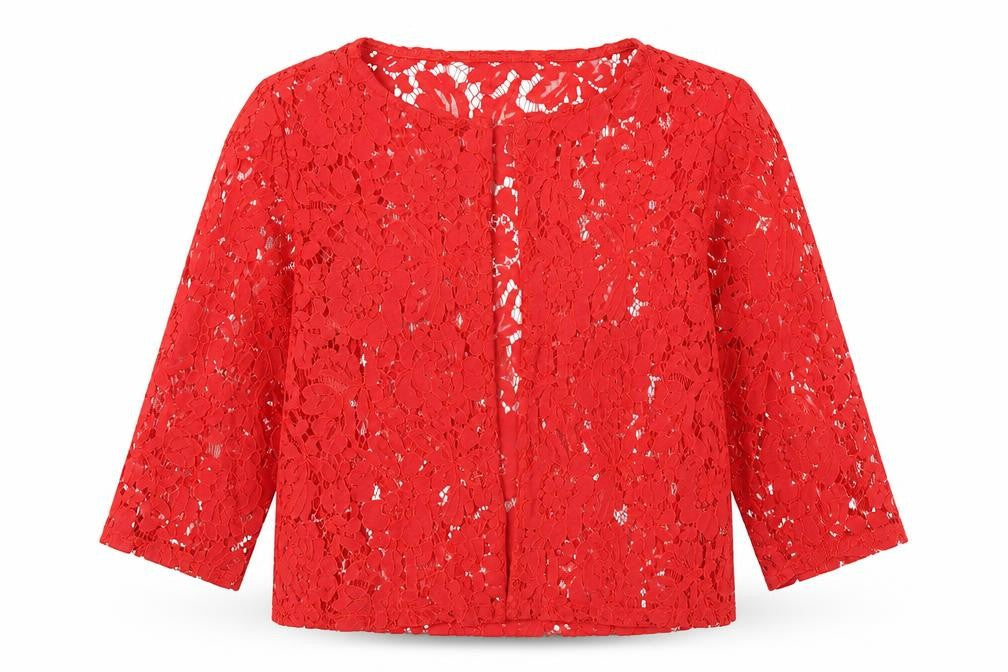Preworn Womens Red Floral  Basic Blouse Size 10