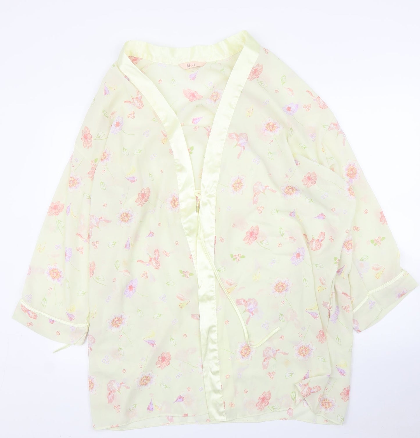 BHS Womens Yellow Floral  Capri Robe Size 12