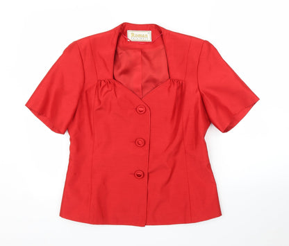 Additional front view of Roman women’s red basic blouse, size UK 12