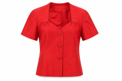 Front view of Roman women’s red basic blouse, size UK 12