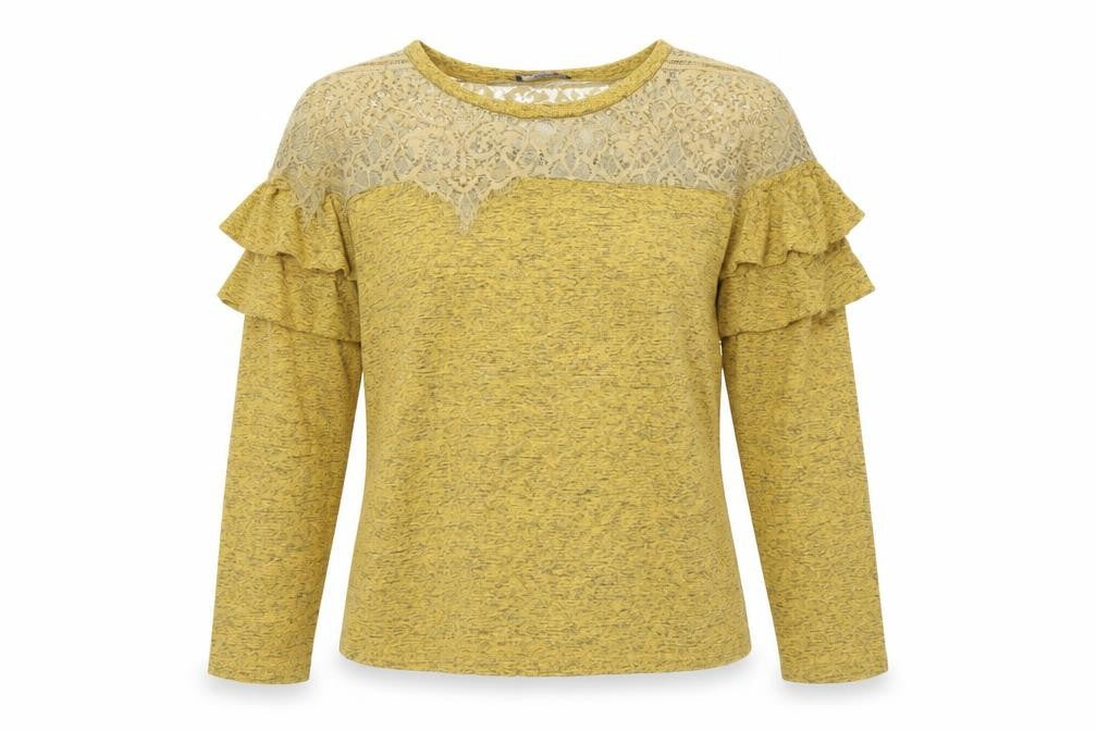 Klassy Womens Yellow Floral  Basic Blouse Size M