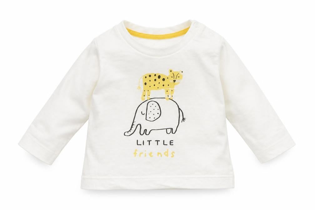 Matalan Baby White   Basic T-Shirt Size 0-3 Months  - ANIMALS
