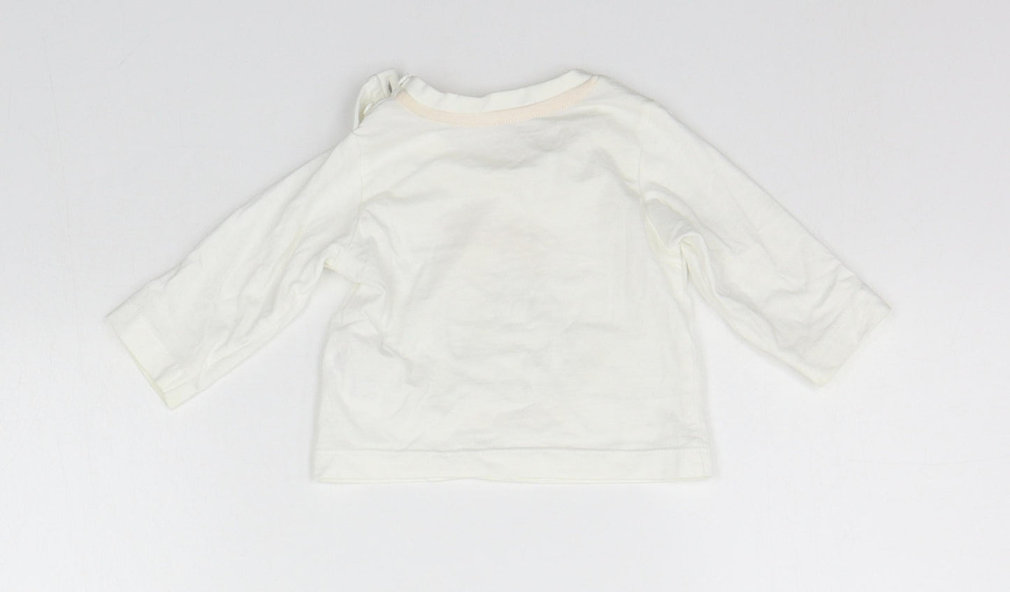 Matalan Baby White   Basic T-Shirt Size 0-3 Months  - ANIMALS
