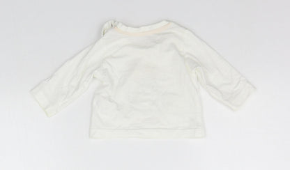 Back view of Matalan Baby White Basic T-Shirt, size 0-3, Months - ANIMALS