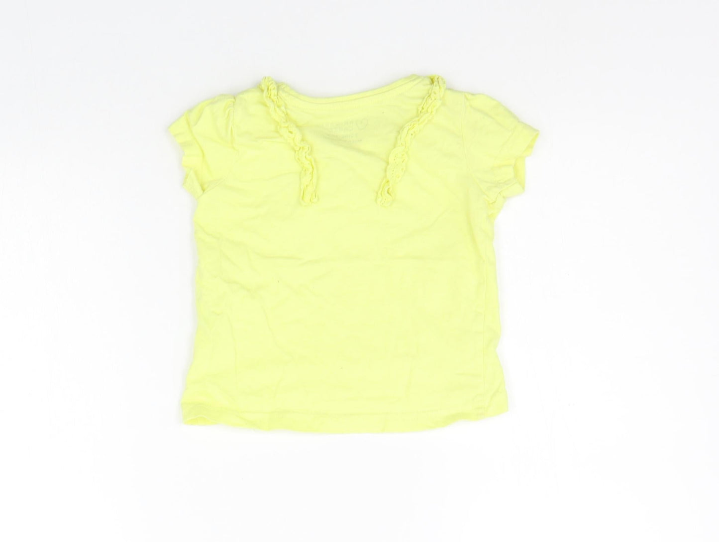 Primark Girls Yellow   Basic T-Shirt Size 2-3 Years