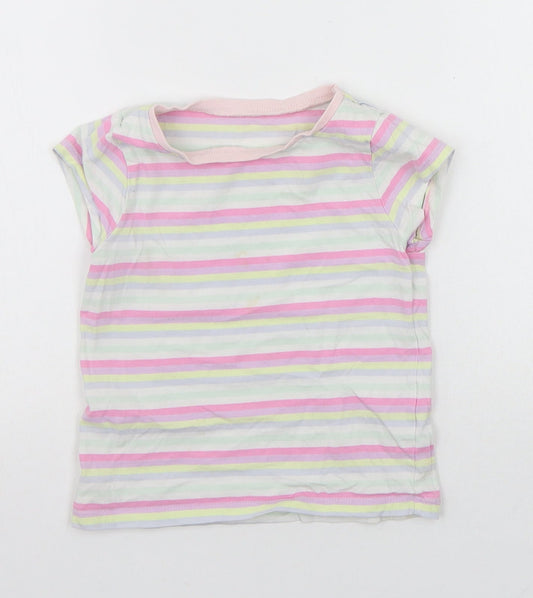George Girls Multicoloured Striped  Basic T-Shirt Size 2-3 Years