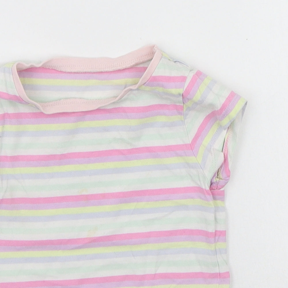 George Girls Multicoloured Striped  Basic T-Shirt Size 2-3 Years