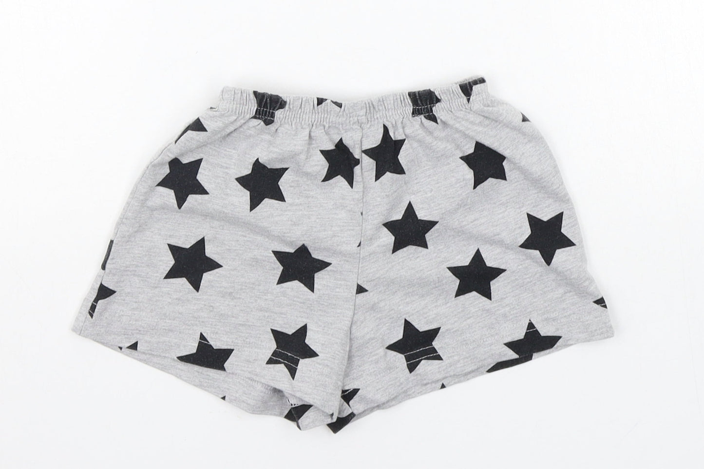 Matalan Girls Grey Geometric  Sweat Shorts Size 4-5 Years - STARS