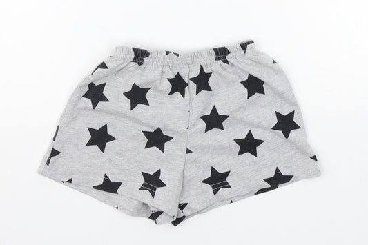 Matalan Girls Grey Geometric  Sweat Shorts Size 4-5 Years - STARS