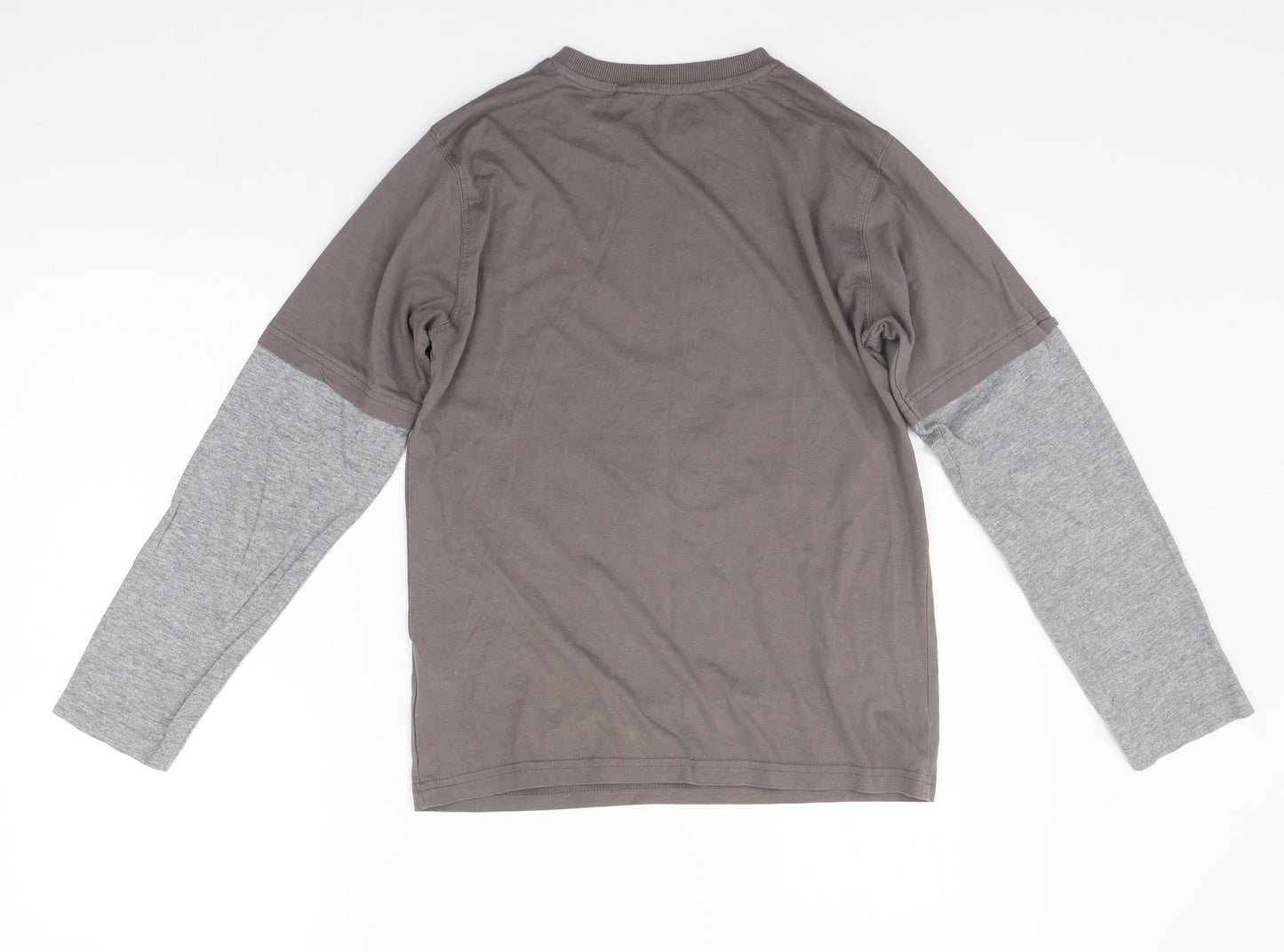 M&Co Girls Brown   Basic T-Shirt Size 11-12 Years