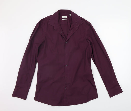 NEXT Mens Purple    Button-Up Size 16.5
