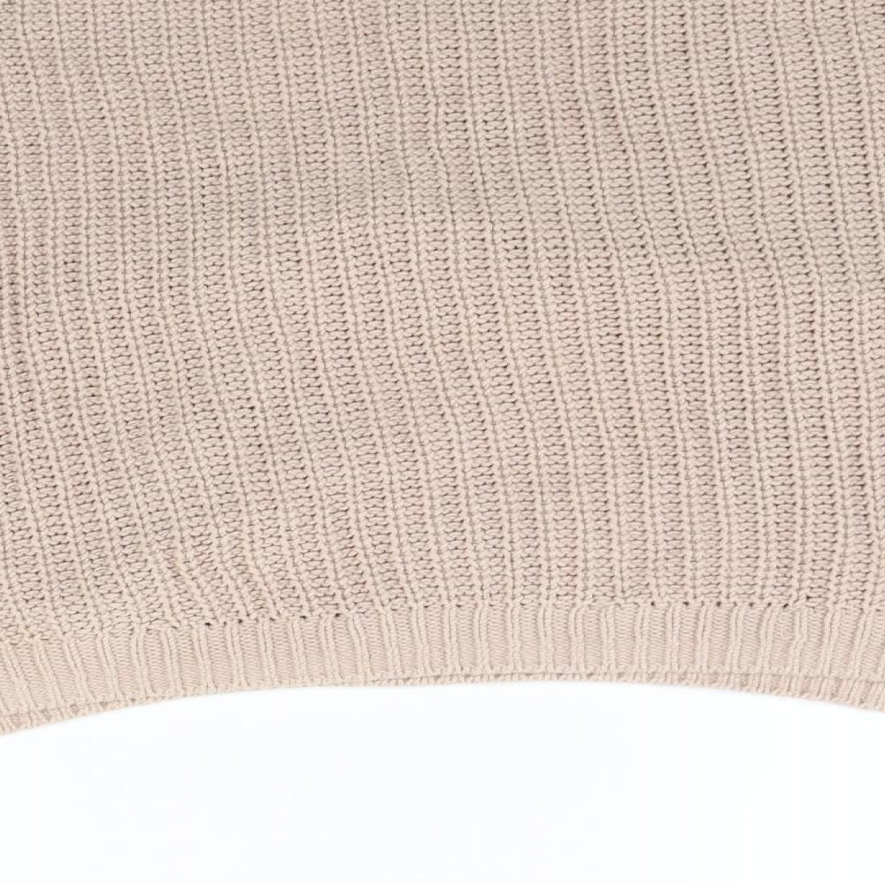 H&M Womens Beige   Henley Jumper Size L