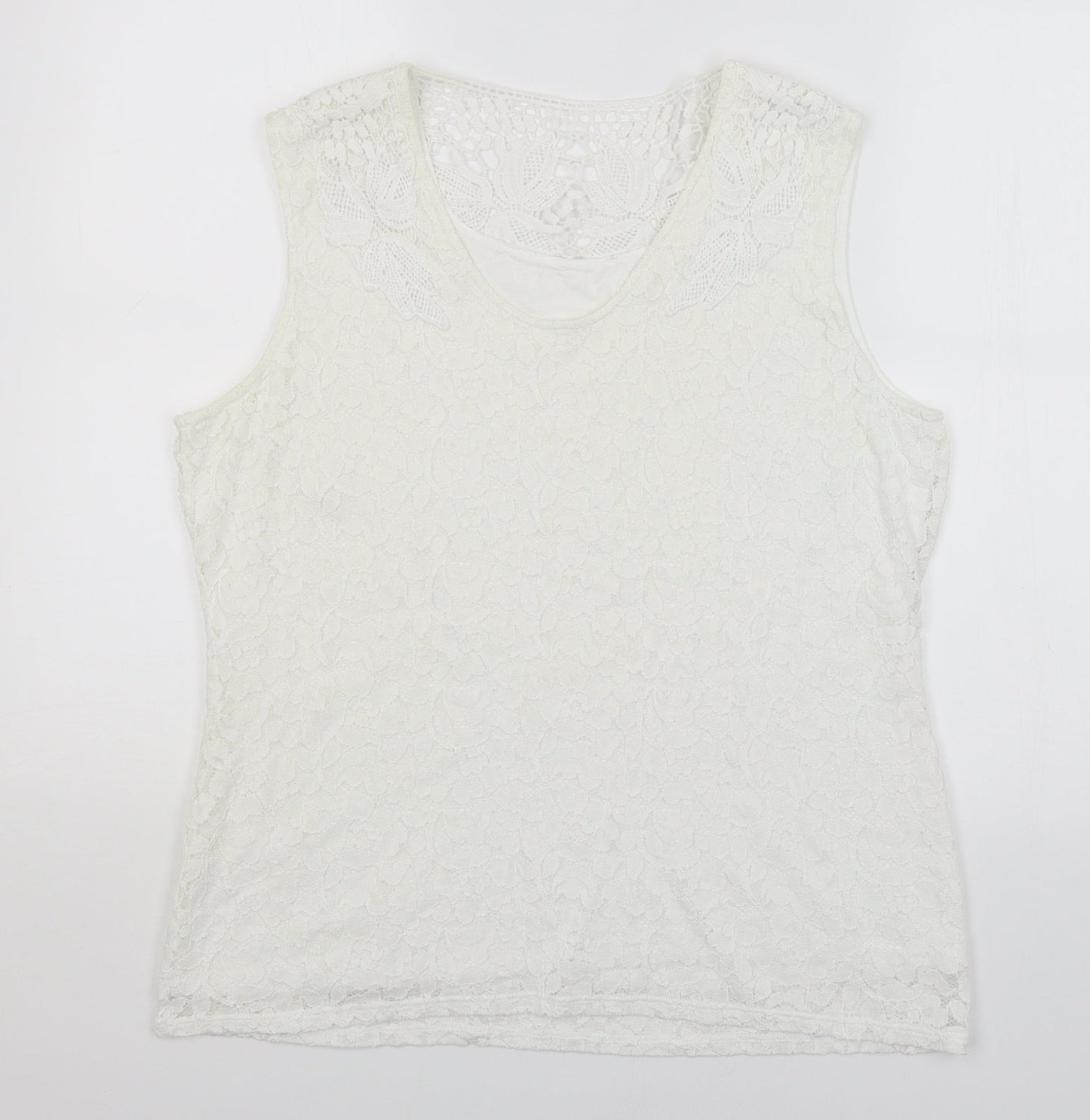 Preworn Womens White   Basic Tank Size 16