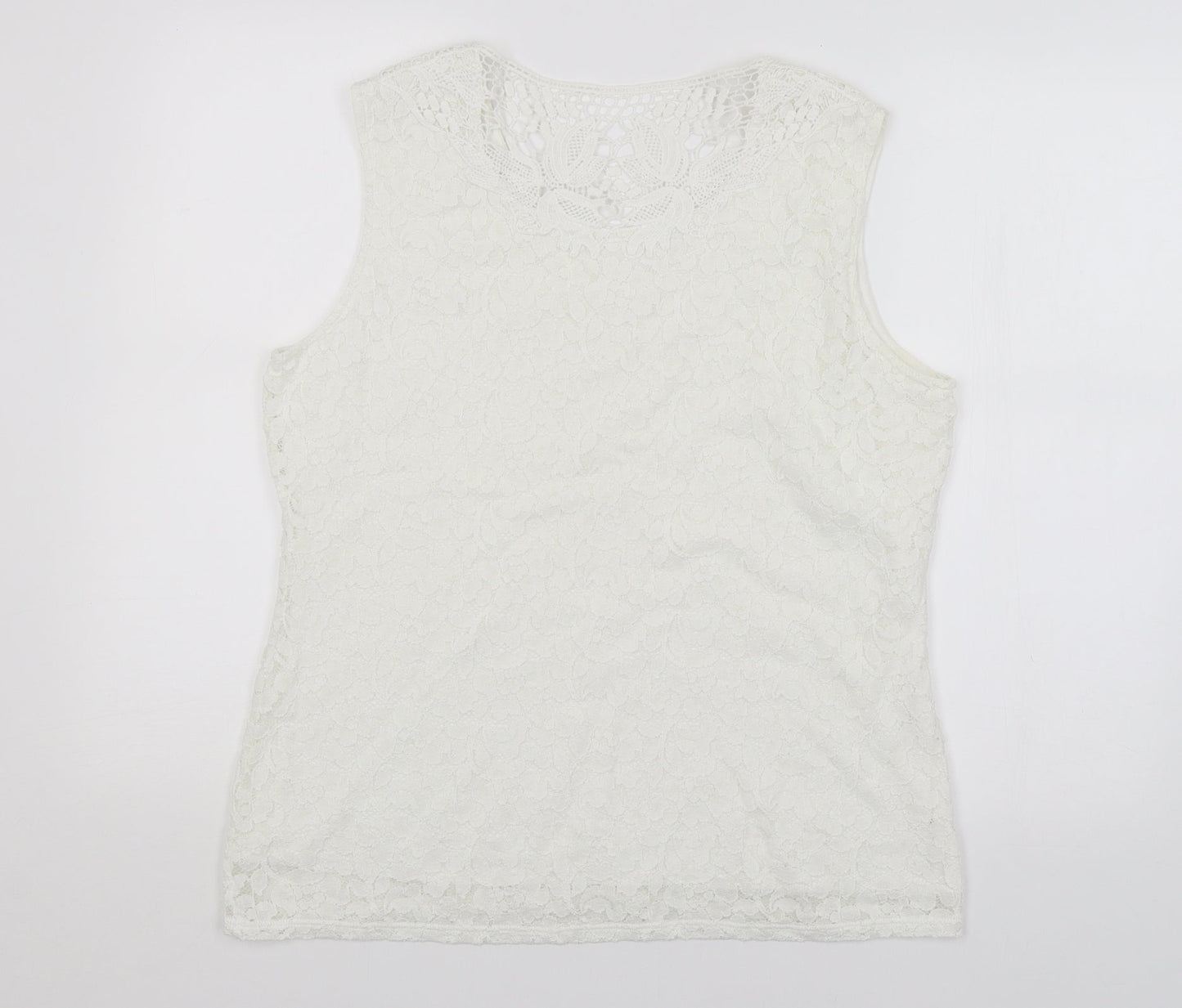 Preworn Womens White   Basic Tank Size 16