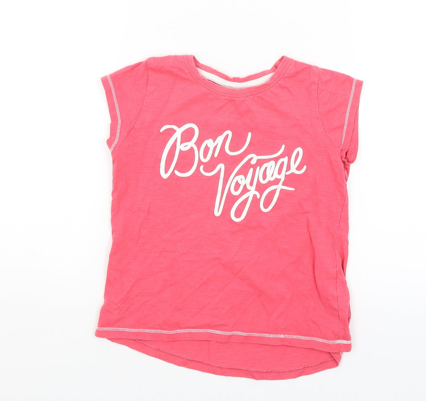 Matalan Girls Pink   Basic T-Shirt Size 6 Years  - Bon Voyage