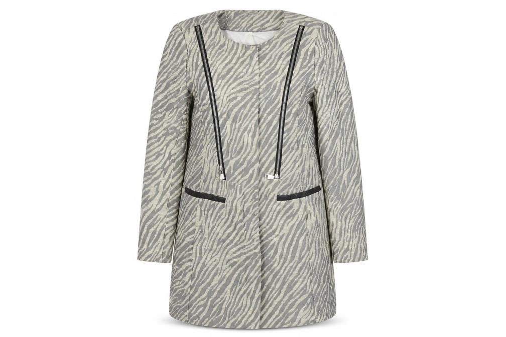 pbo  Womens Beige Animal Print  Jacket Coat Size 10