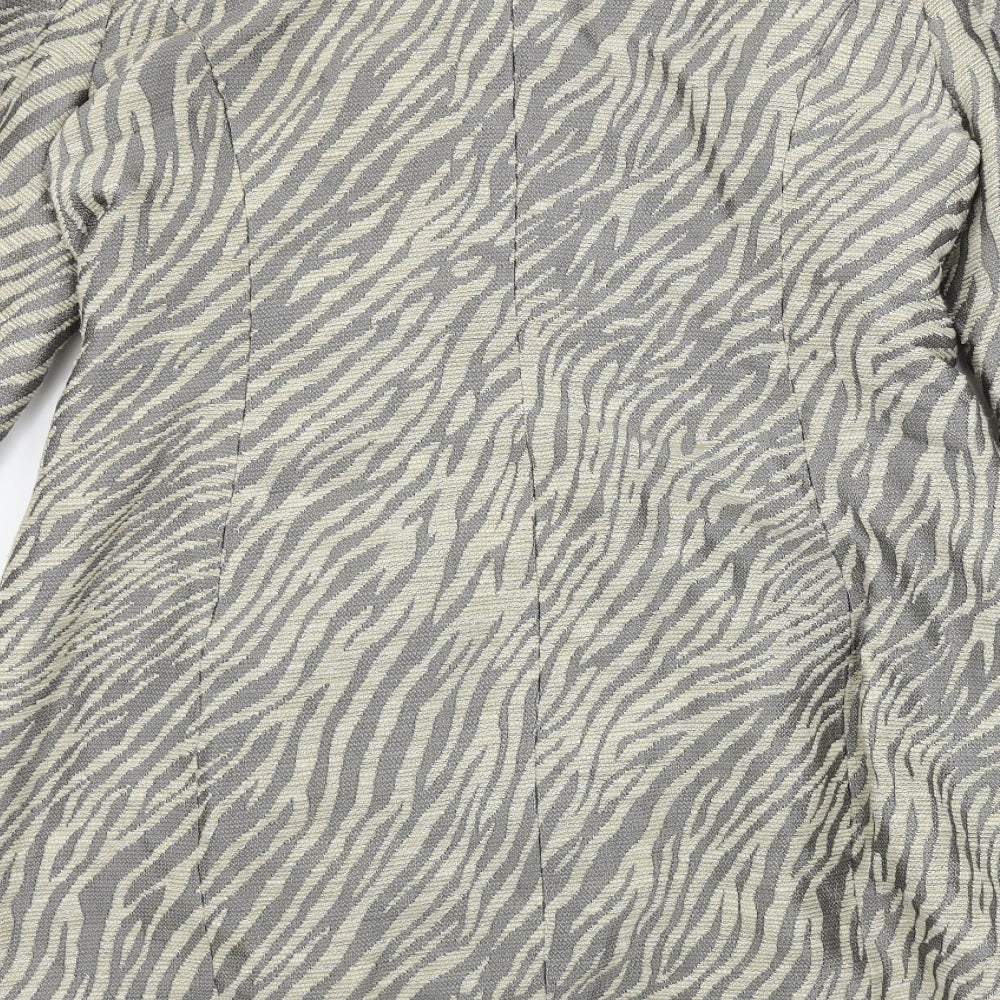 pbo  Womens Beige Animal Print  Jacket Coat Size 10