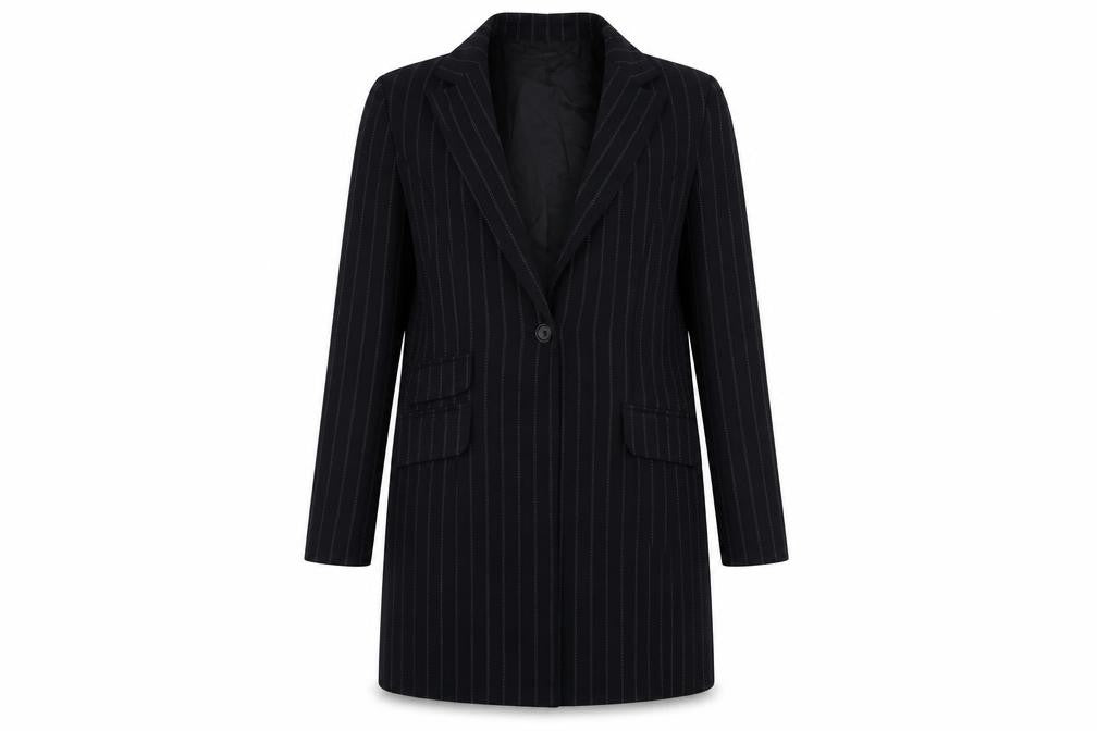Essentials  Womens Blue Striped  Jacket Blazer Size 12
