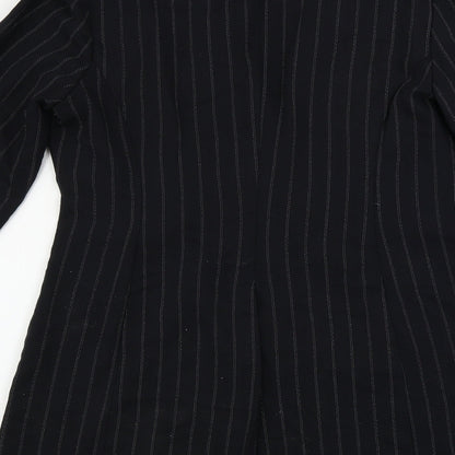 Essentials  Womens Blue Striped  Jacket Blazer Size 12