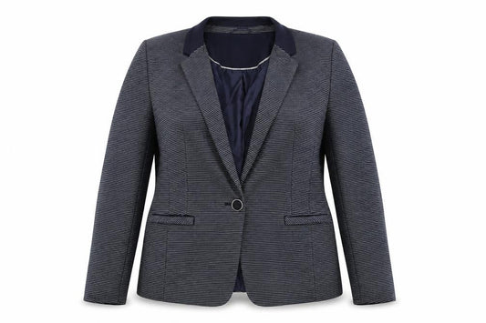 TU Womens Blue Striped  Jacket Blazer Size 16