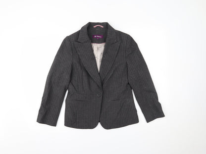 The Collection Womens Grey Striped  Jacket Blazer Size 8