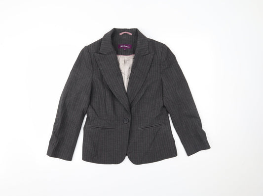 The Collection Womens Grey Striped  Jacket Blazer Size 8