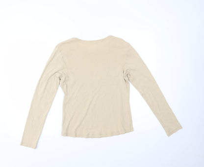 Preloved Preworn Womens Beige   Basic Blouse Size 14 - Front