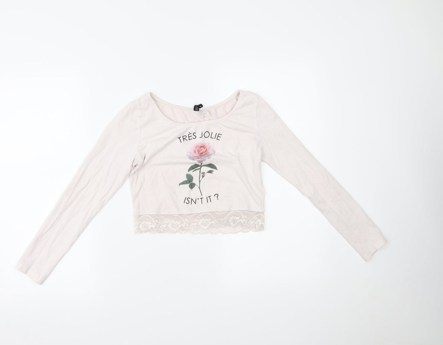 H&M Womens Pink   Cropped Blouse Size S