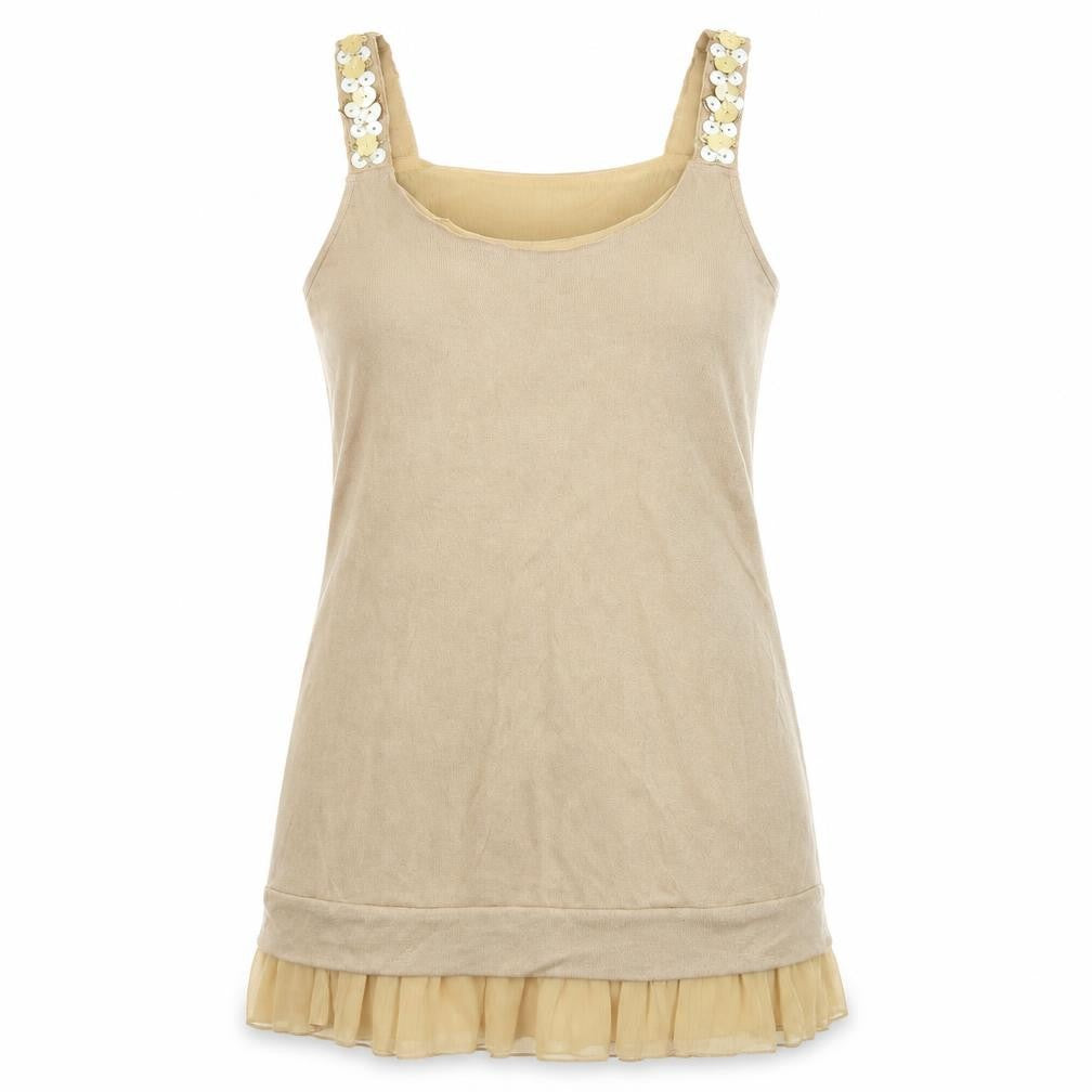 PussyCat Womens Beige   Basic Tank Size S