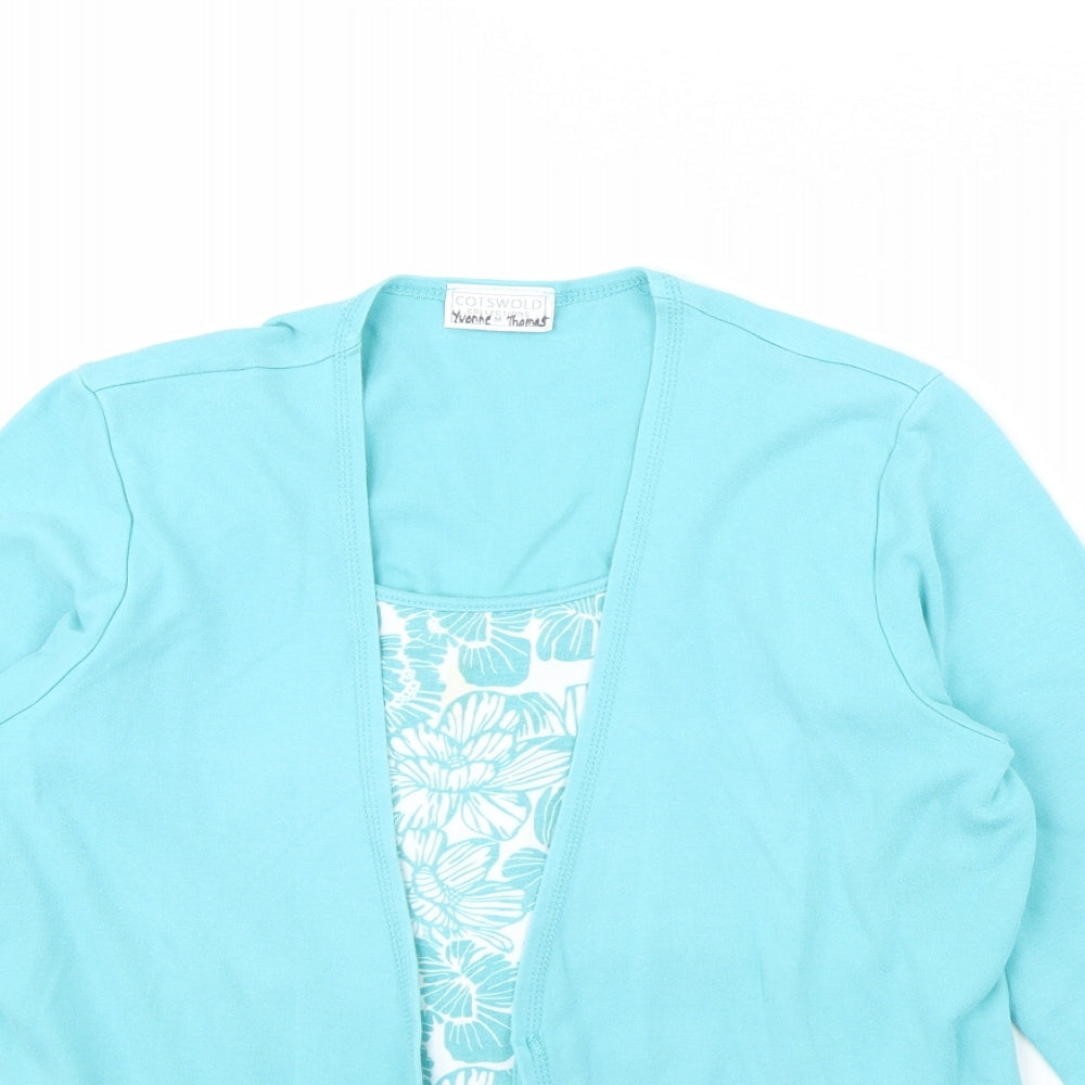 Cotswold Womens Blue Floral  Pullover Jumper Size M