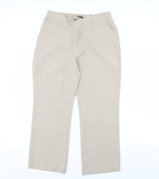 straight leg Womens Beige   Dress Pants Trousers Size 14 L30 in