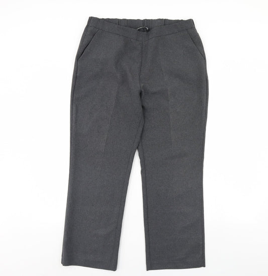 straight Leg Womens Grey   Dress Pants Trousers Size 14 L29 in