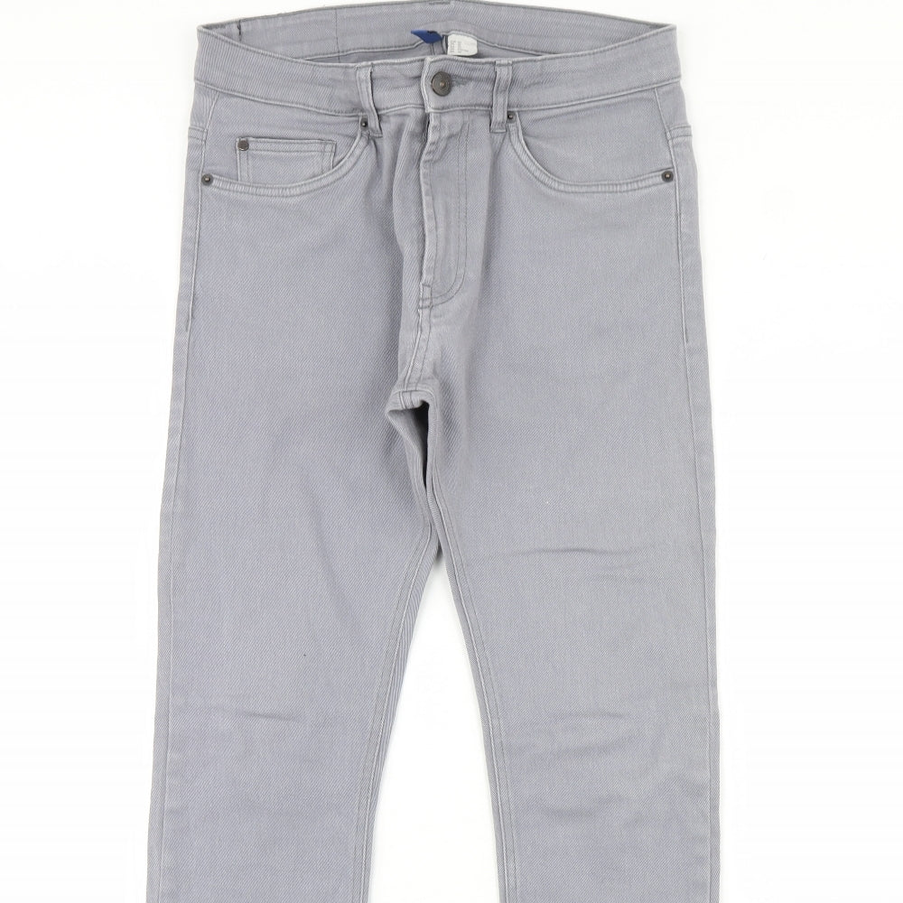 Preworn Womens Grey  Denim Skinny Jeans Size 32 in L30 in