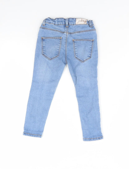Back view of Denim & Co. girls’ blue denim skinny jeans, size 3, years