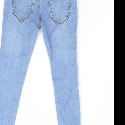 Brand and care label for Denim & Co. girls’ blue denim skinny jeans, size 3, years