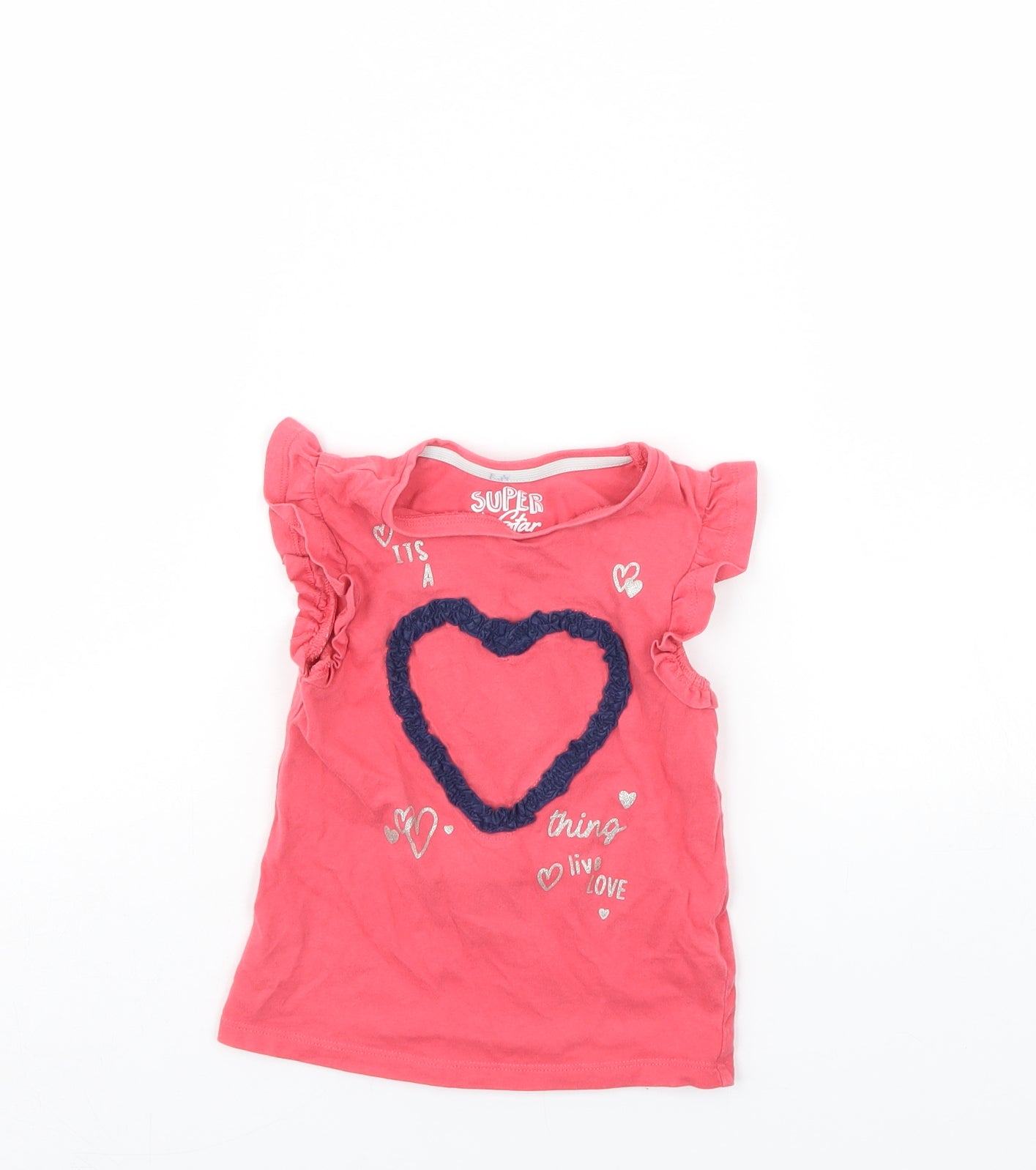 F&F Girls Pink   Basic Tank Size 18-24 Months  - Heart