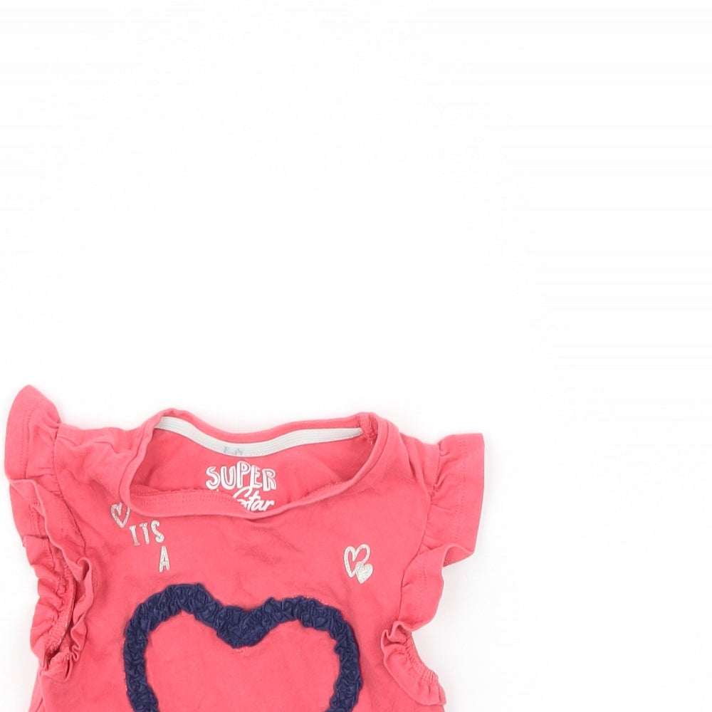 F&F Girls Pink   Basic Tank Size 18-24 Months  - Heart
