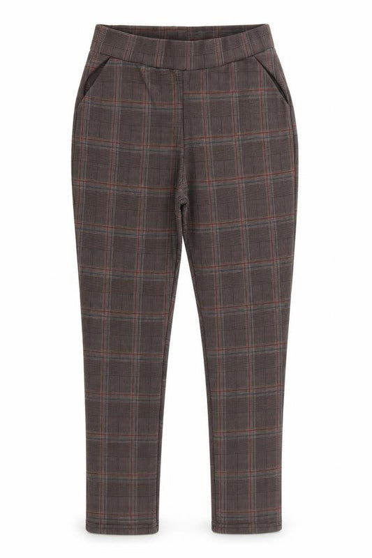cc fashion Womens Brown Check  Chino Trousers Size S L25.5 in