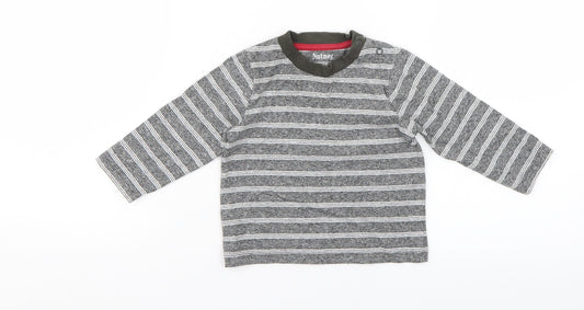 Nutmeg Baby Grey Striped  Basic T-Shirt Size 6-9 Months