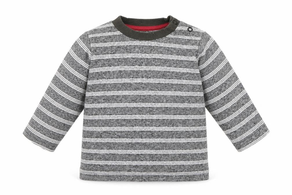 Nutmeg Baby Grey Striped  Basic T-Shirt Size 6-9 Months