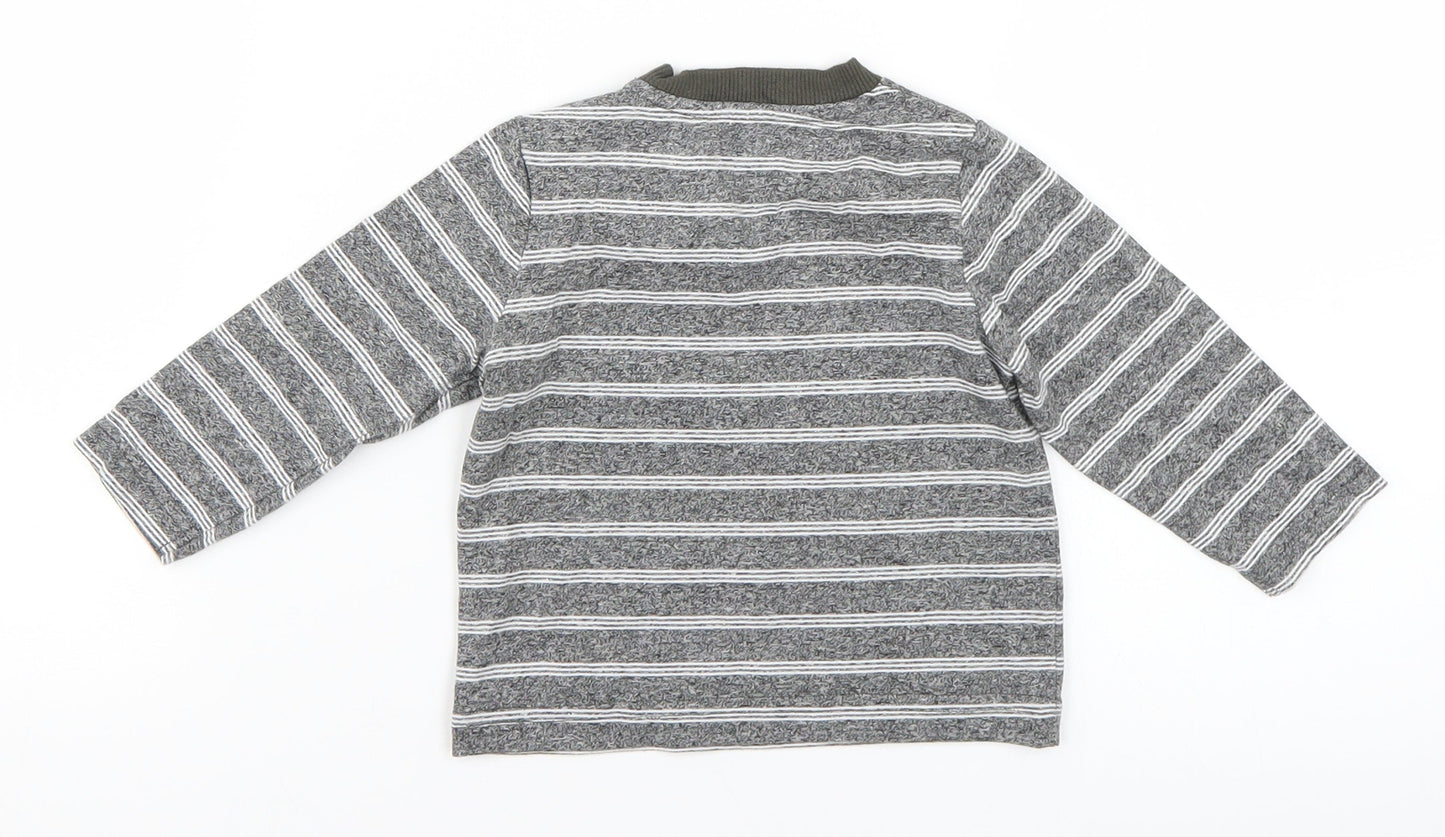 Nutmeg Baby Grey Striped  Basic T-Shirt Size 6-9 Months