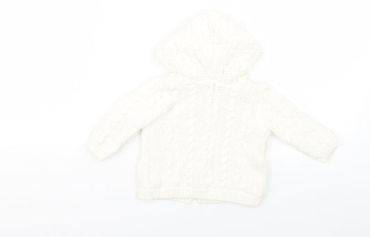 TU Baby White   Basic Coat Coatigan Size 0-3 Months