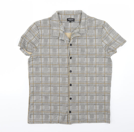 boohoo man Mens Multicoloured Check   Button-Up Size 40