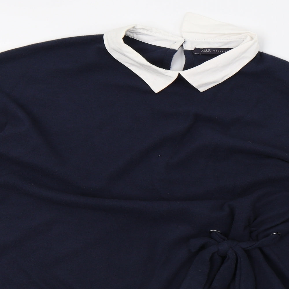 Marks and Spencer Womens Blue  Knit Basic Blouse Size 14