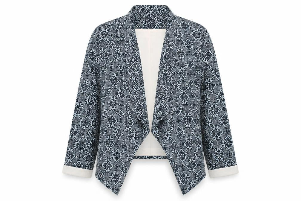 New Look Womens Blue Geometric  Jacket  Size 14
