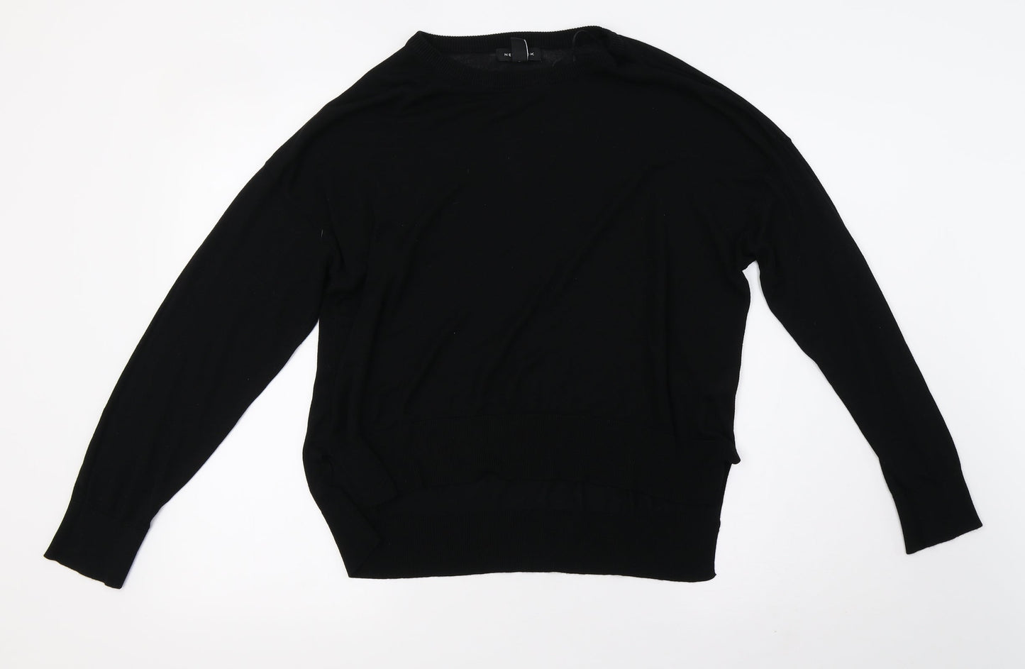 New Look Womens Black  Knit Pullover Sweatshirt Size M