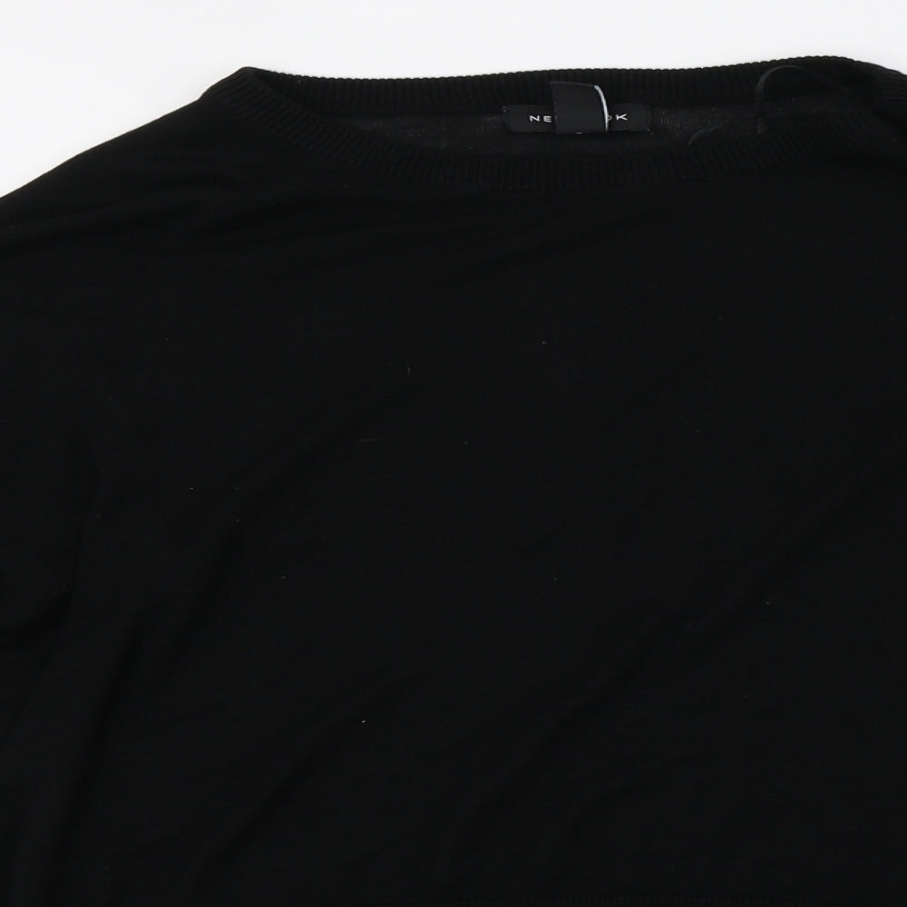 New Look Womens Black  Knit Pullover Sweatshirt Size M